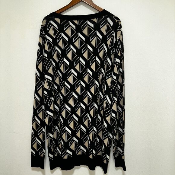 Shaquille O'neal XLG Mens Geo Pattern Crew Neck Long Sleeve Sweater 2XLT $80 NWT - Picture 4 of 10